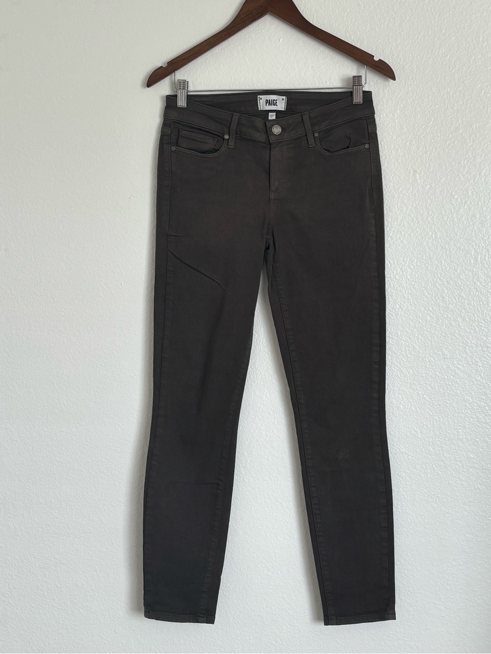 PAIGE Dark olive grey Skinny Jeans